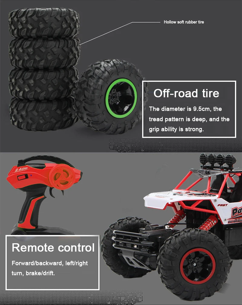 QWZ 1:12 RC автомобиль 4WD альпинистский автомобиль 4x4 двойной привод двигателей Bigfoot автомобиль дистанционное управление Модель внедорожный автомобиль для мальчиков детские подарки