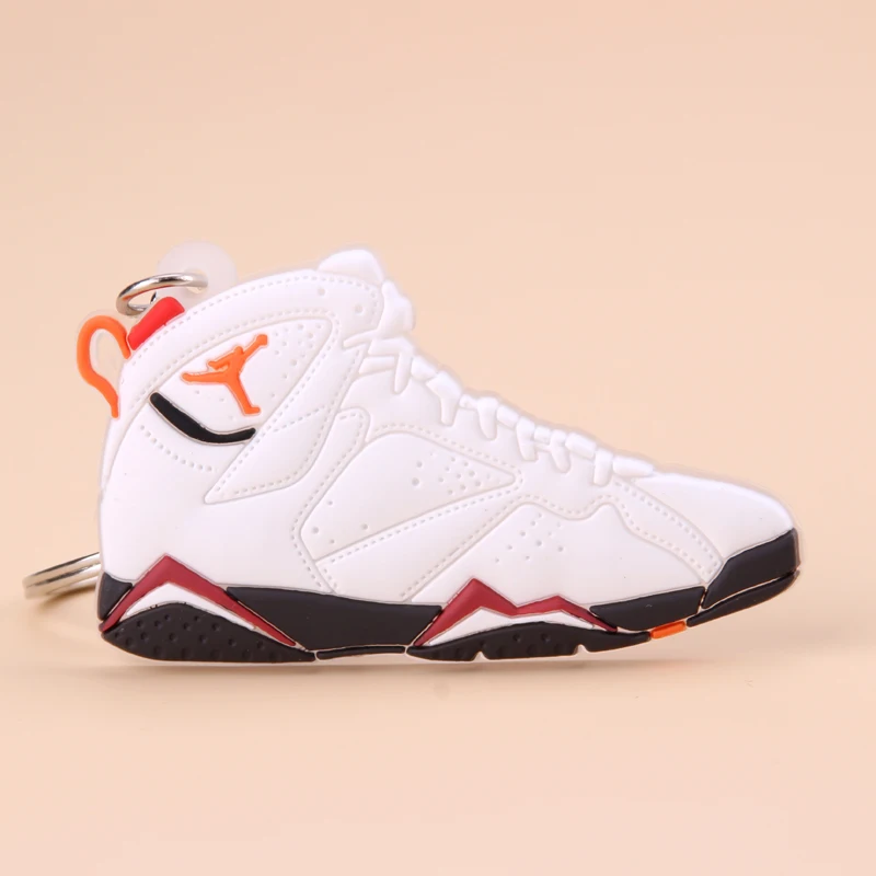 Picture Color11 Брелок Новые экзотические мини Jordan 7 ретро обуви ключевая цепь Для мужчин и Для женщин детские подарочные брелки на баскетбольных кроссовок ключ держатель Porte Clef - Цвет: Picture Color11