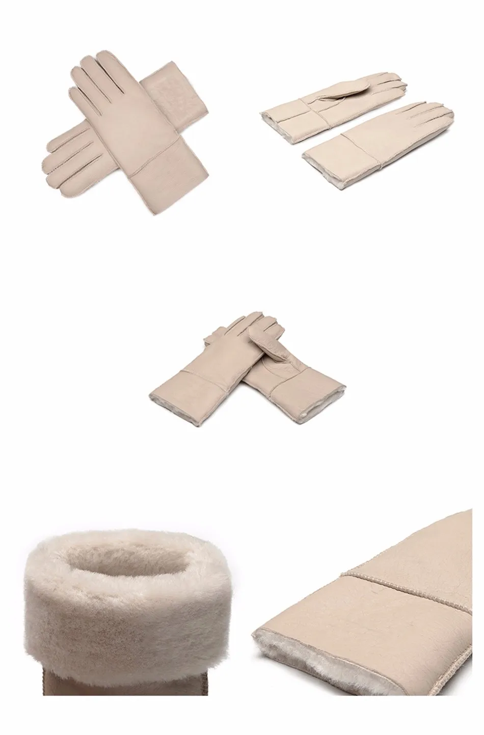 Кожаные перчаткиженщин овчины меховойТеплая зима 2016перчаткиручнойбренд модыварежкиженские зимние варежкиженские перчатки