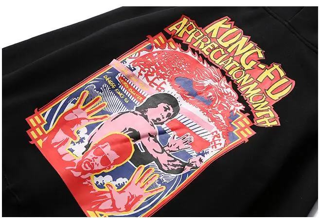 Yizlo vintage толстовки для мужчин и женщин кунг-фу балахон уличной хип-хоп harajuku