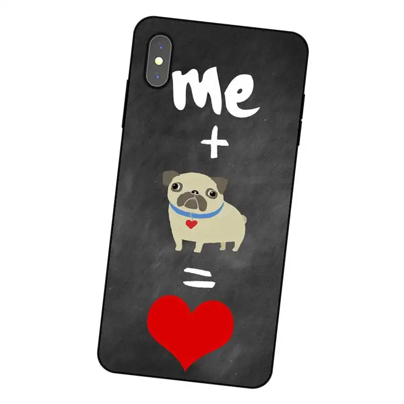 P173 Pug Black Silicone Case Cover For Apple iPhone 11 Pro XR XS Max X 8 7 6 6S Plus 5 5S SE |