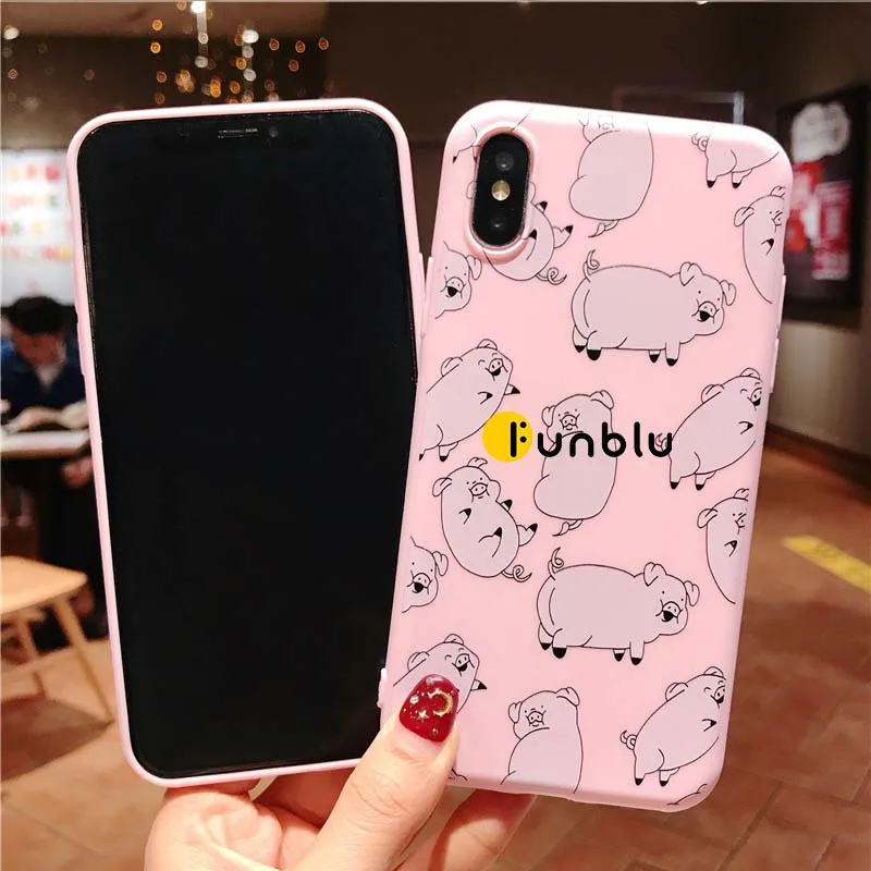 Funblu чехол для телефона iPhone XS Max XR 7 8 6 6s 5s Plus с рисунком милой свиньи животных SE