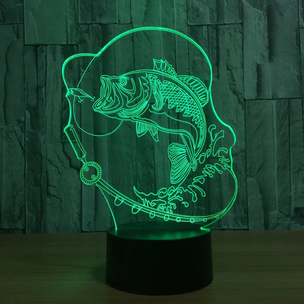 Bubble Fish Bull Table Lamp 7 Colors Changing Desk 3d Novelty Led Night Lights Light DropShip | Освещение