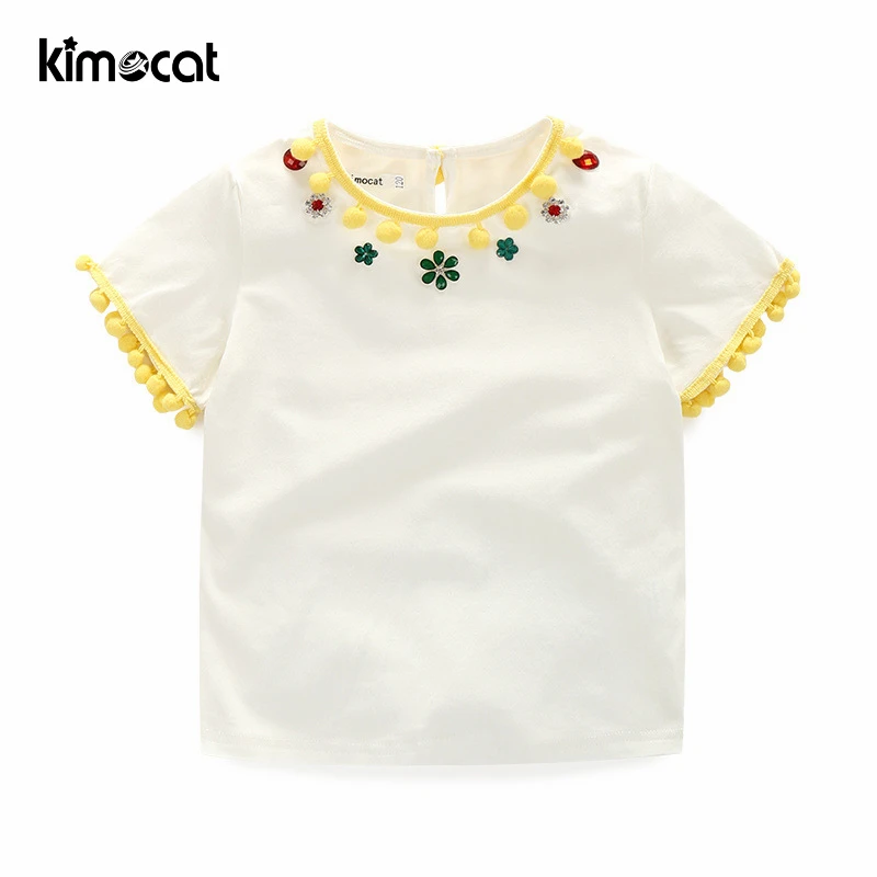 Kimocat летняя одежда для маленьких девочек детская милые комплекты хлопковая