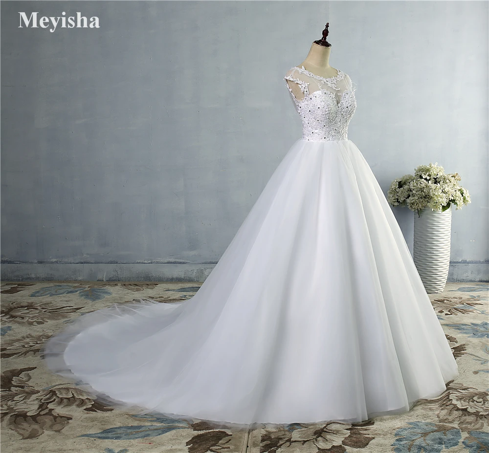 ZJ9073 2019 Новый стиль Мода кружева белого цвета и слоновой кости свадебные платья