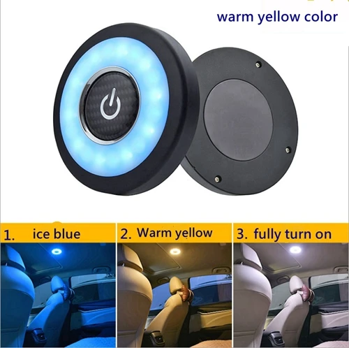 warm yellow Аксессуары для салона автомобиля светодиодный светильник для чтения для Skoda Yeti Octavia Superb A5 A7 Rapid Fabia Kodiaq Karoq - Название цвета: warm yellow