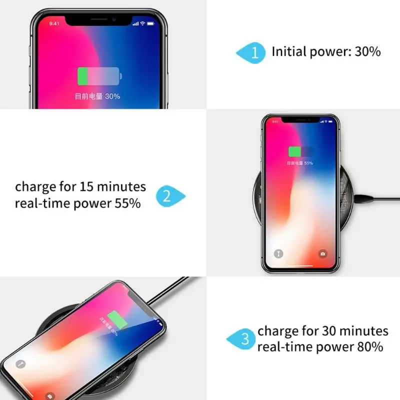 Baseus 10 Вт Qi Беспроводное зарядное устройство для iPhone X/XS Max XR 8 Plus Видимый элемент быстрой зарядки для samsung S9 S10+ Note 9