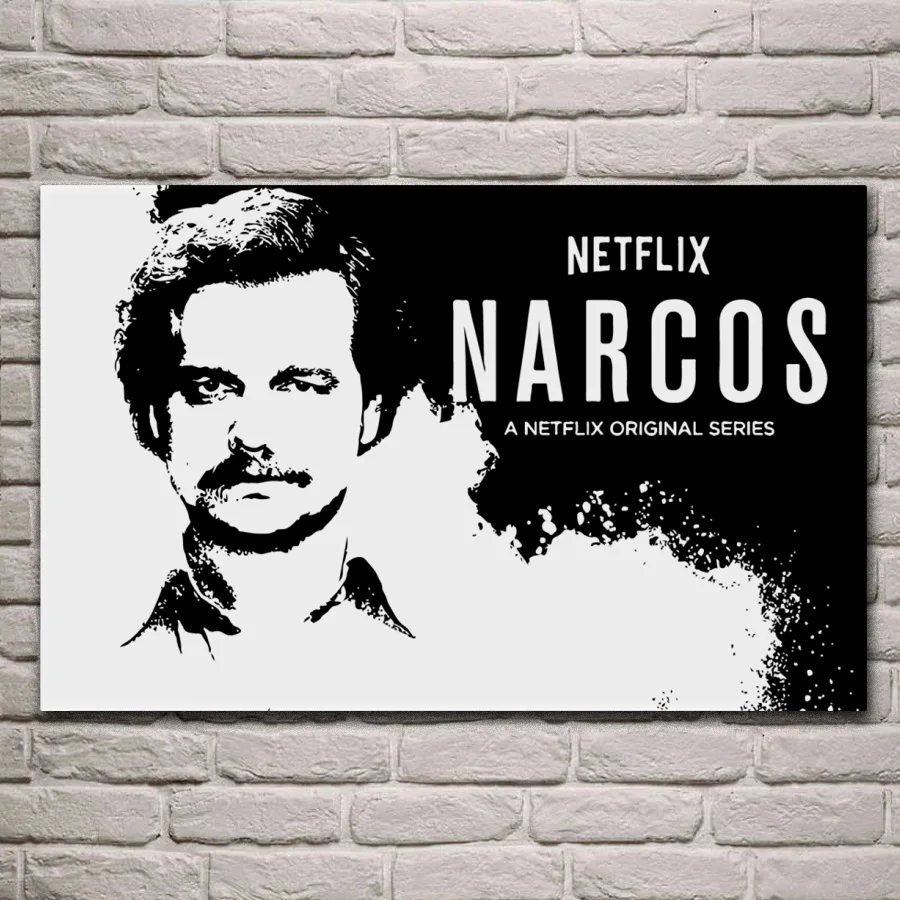 Мужской портрет Пабло Эскобара из фильма Narcos RW116|frame poster|pablo escobarwood poster |