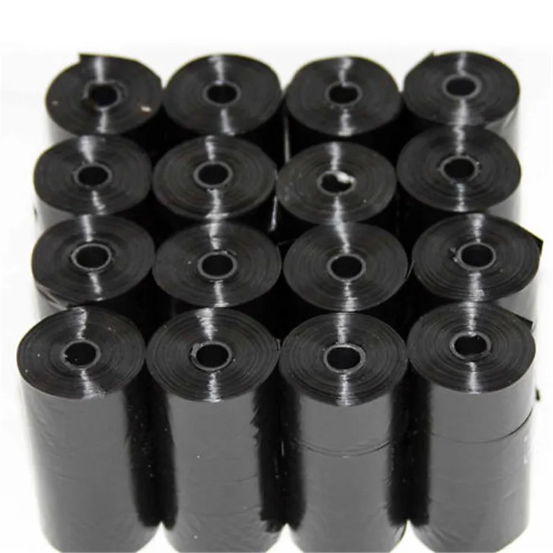 20 рулон черный ПЭТ мешки для собаки кошки отходов Палочки вверх Чистая сумка 15