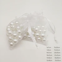 1000pcs white organza bag drawstring pouch bag jewelry bags gifts for weddingchristmasjewelry display packaging bags organizer