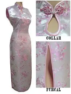 Light Pink Новое поступление красное китайское традиционное платье женское шелковое атласное Cheongsam длинное капающее Qipao Топ Размер S M L XL XXL XXXL J3039 - Цвет: Light Pink