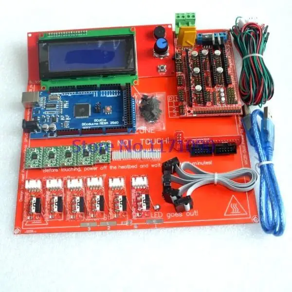 

Reprap Ramps 1,4 комплект с МЕГА 2560 r3 + Heatbed mk2b + 2004 ЖК-контроллер + Драйвер A4988 + Наконечники + кабели для 3D принтера