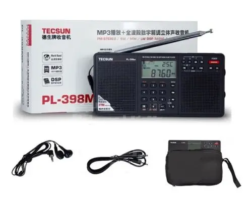 1 шт./лот знаменитое радио TECSUN PL 398MP PLL DSP FM/MW (AM)/LW/SW Band SP3 плеер двойной динамик