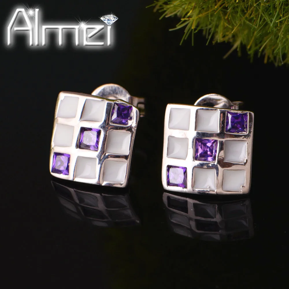 Almei 15%Off Affordable Lovely Korean Elegant Colorful Earrigs for Women Mother's Day Gift Made With Cubic Zirconia Earring R508 |