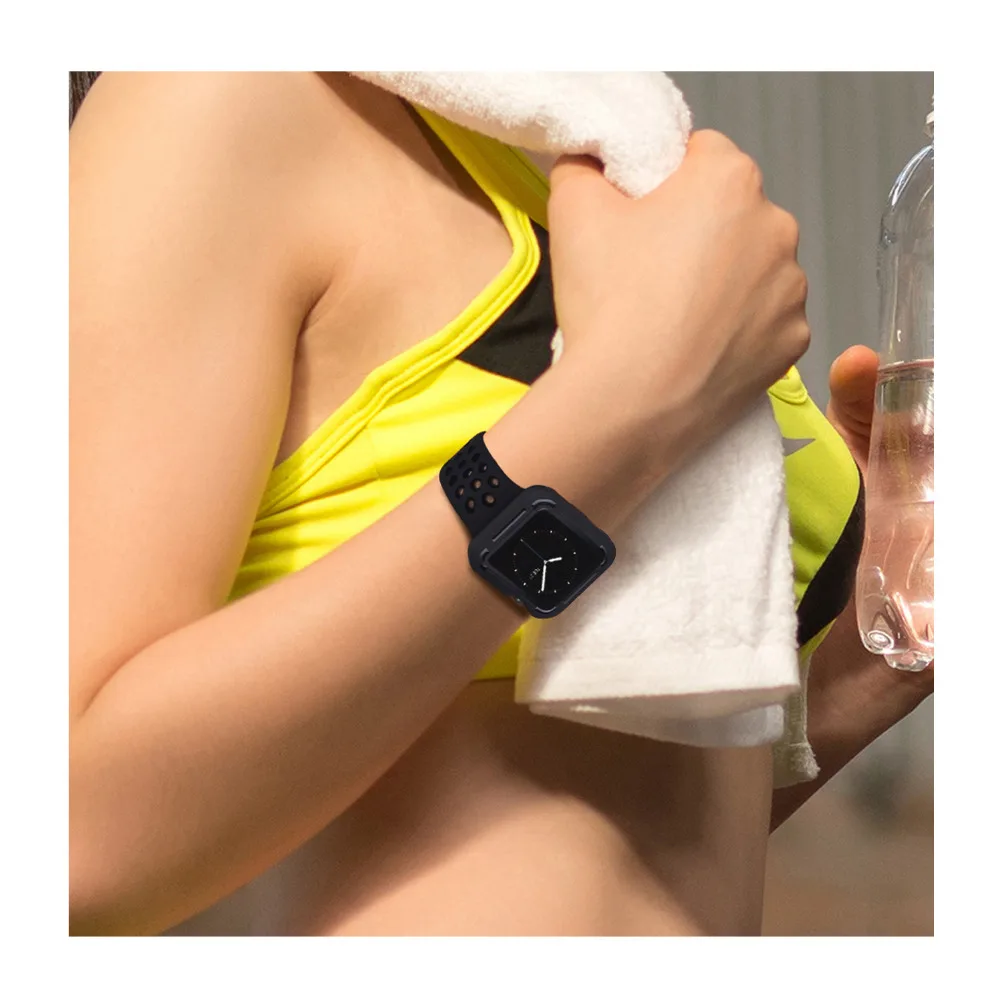 Чехол для Apple watch Band 42 мм 38 iWatch силиконовый браслет ремешок защитный чехол Watch 3 2