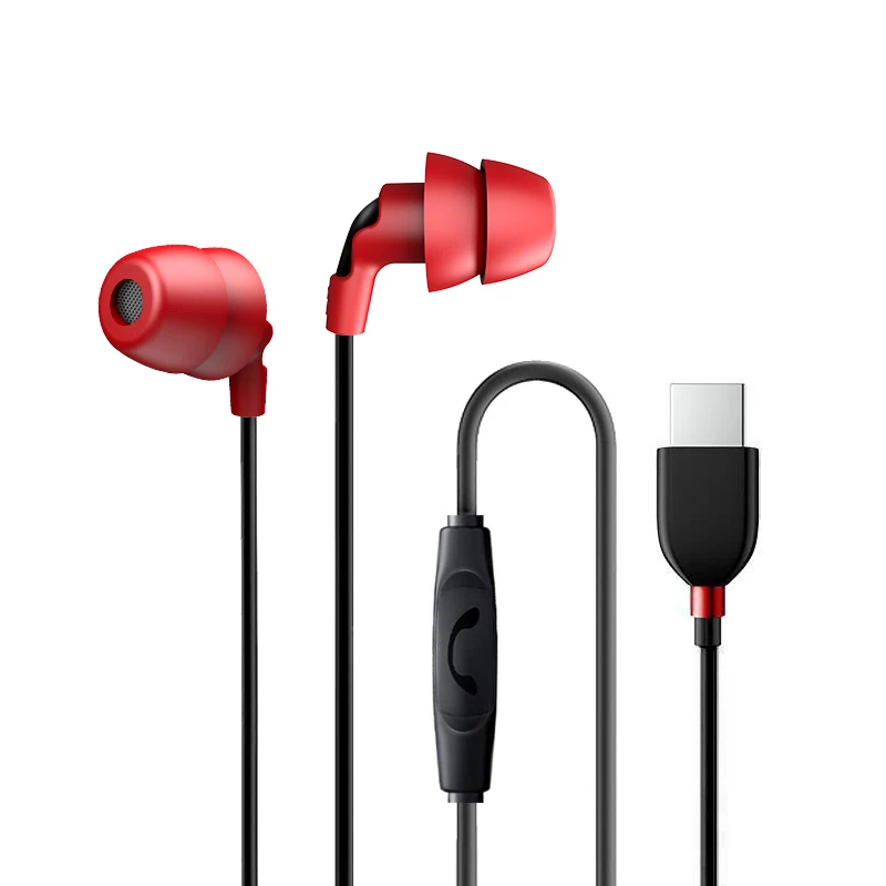 Type-c earphone RB Новейший 3,5 мм провод в уши наушник для сна 3D стерео звук шумоподавление наушники usb type-C гарнитура с микрофоном наушники - Цвет: Type-c earphone RB