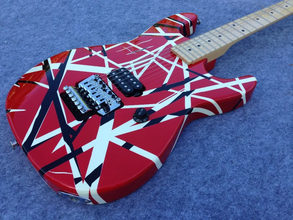 Электрогитара Speical ручной работы EVH JS-45 Хороший звук черно-белая полоса fr мост