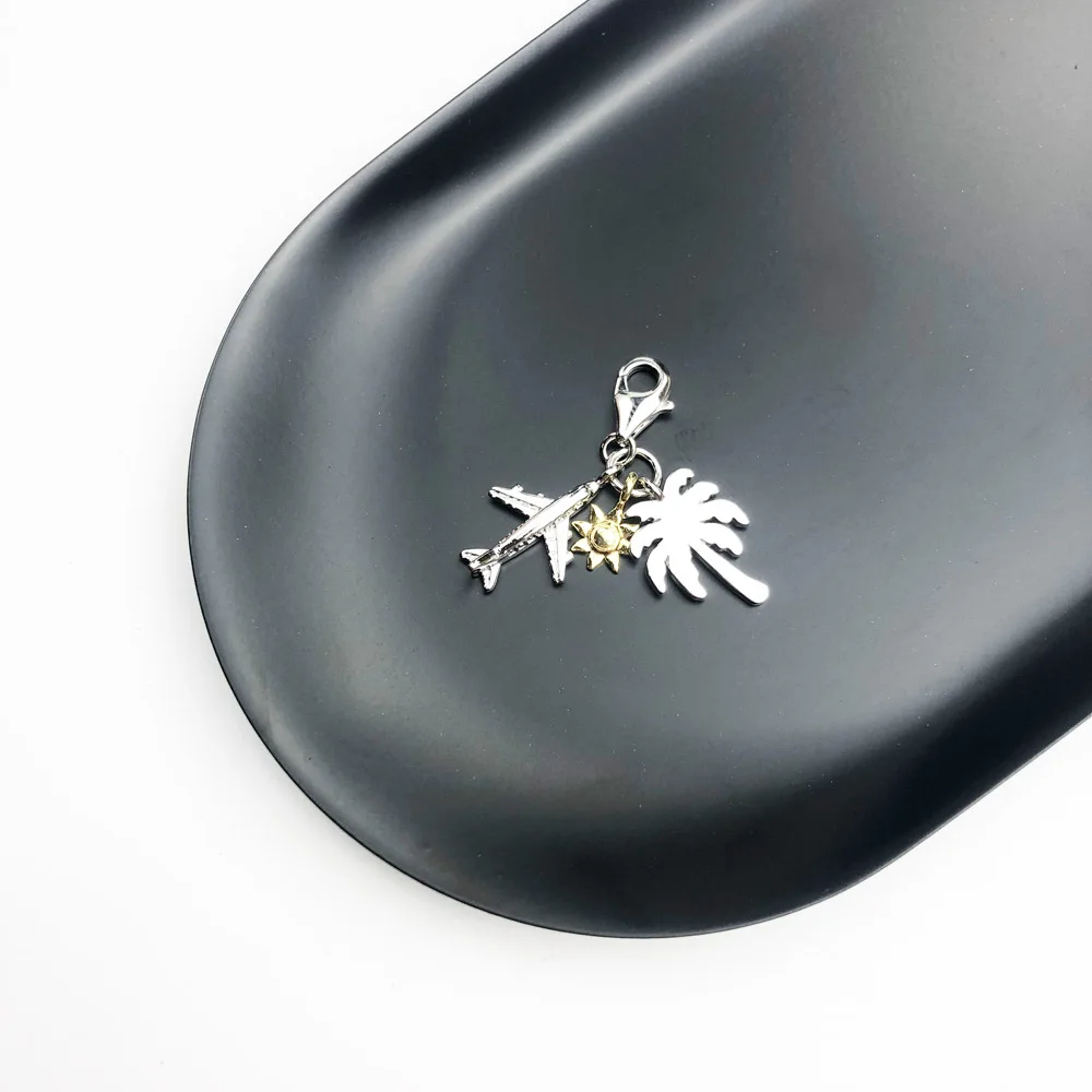 Подвеска в виде пальмы солнца самолета ювелирные изделия из стерлингового
