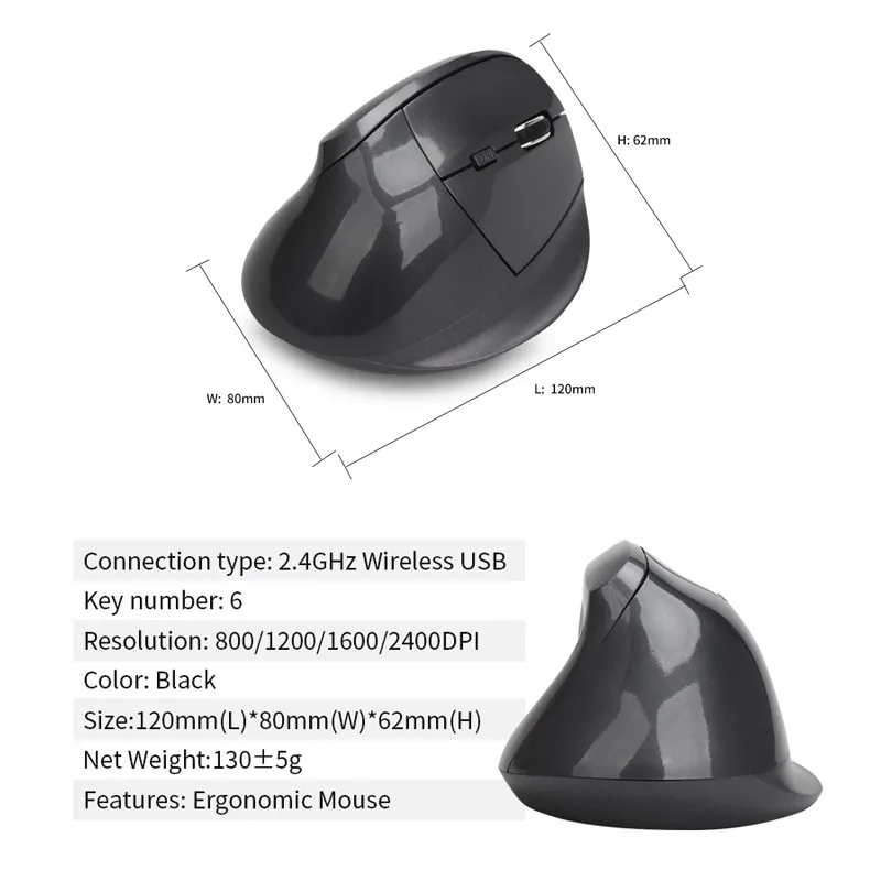 Sovawin 2 4G USB Беспроводная вертикальная мышка здоровый эргономичный оптическая