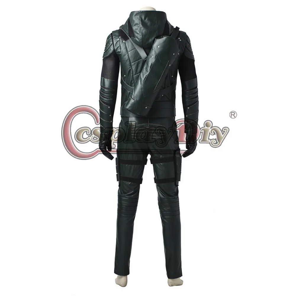 New Arrival Green Arrow Season 5 Oliver Queen Cosplay Costume Men Outfit For Halloween Party Custom Made With Shoes J10