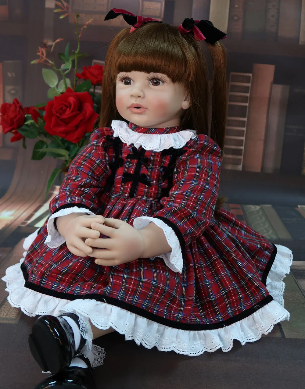 60 см эксклюзивный стиль силикона Reborn Baby Doll игрушка виниловая принцесса малышей, как живой Bebe девочка Boneca ребенок подарок на день рождения