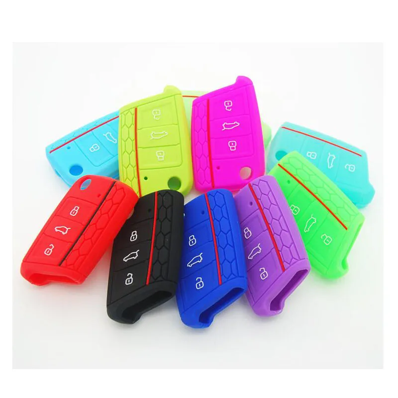 Чехол силиконовый для ключа автомобиля чехол в виде сот Golf 8 MK8 Golf7 VII Skoda Octavia A7