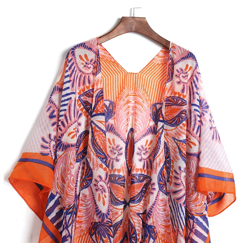 Sexy Summer Robe De Plage Beach Tunic Cover Up dress Kaftan Pareo Ups Printed Sarong Bathing Suit 2018 |