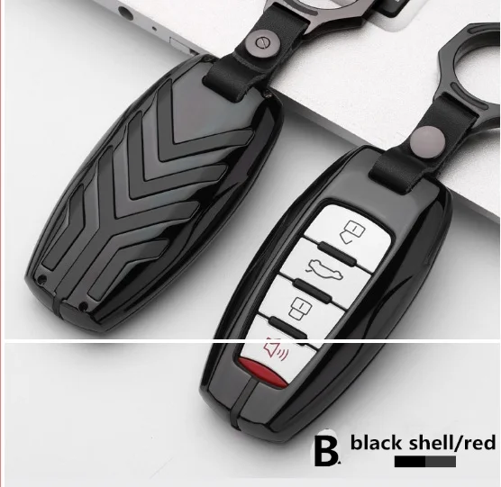 B black black Автомобильный ключ из цинкового сплава для Great Wall Haval Coupe H7 H8 H9 GMW H6 Samrt, цветная полоска, пульт дистанционного управления, брелок, чехол, брелок - Название цвета: B black black
