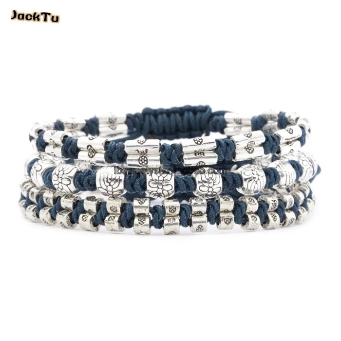 

dark blue nylon handmade knotted wrap bracelet sports