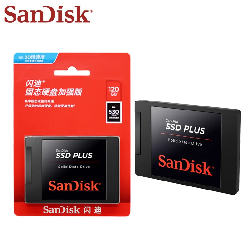 Твердотельный накопитель Sandisk SSD PLUS 120 ГБ 240 480 520 м/с Внутренний твердотельный диск
