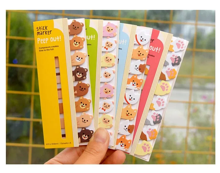 4 компл./лот милый стикер для животных/животных сидящих в строках показывает