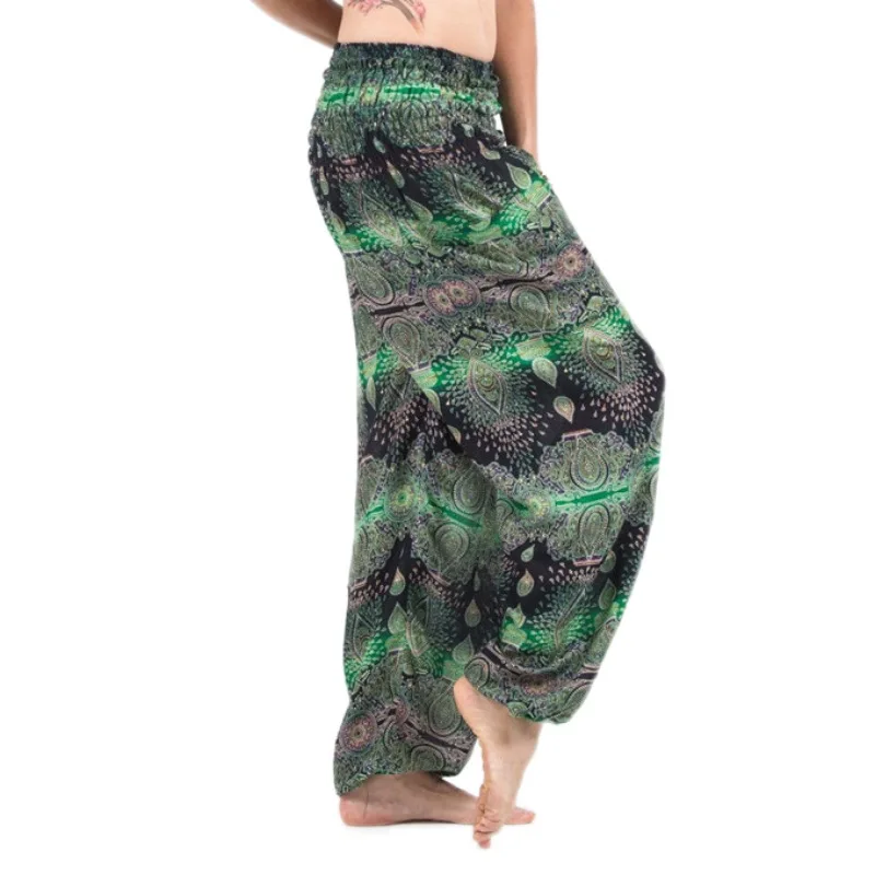 Женские шаровары с высокой талией и широкими штанинами для йоги штаны занятий