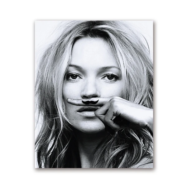 P36 Kate Moss модный плакат настенные художественные принты, черный и белый супермодель фото холст Картина Настенная картина современный декор - Цвет: P36