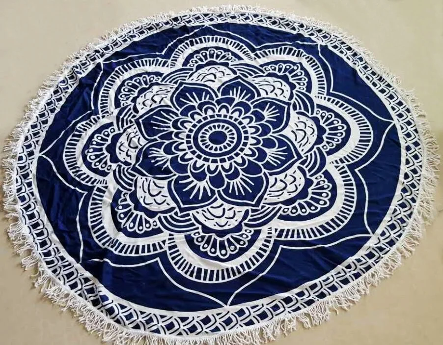 Новые поступления Круглый пляжные Одеяло печатных Yogamat Манта Мандала Roundie