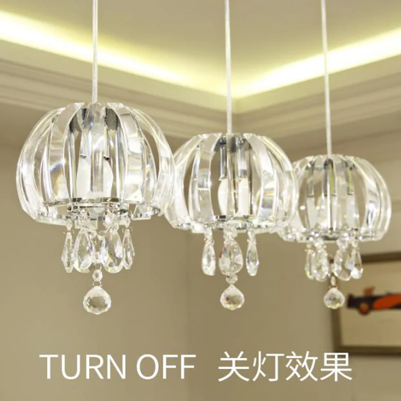 

Dinning room Crystal Pendant Light bedroom creative glass hanging lamp Bar Restaurant study room aisle LED Crystal Pendant Light