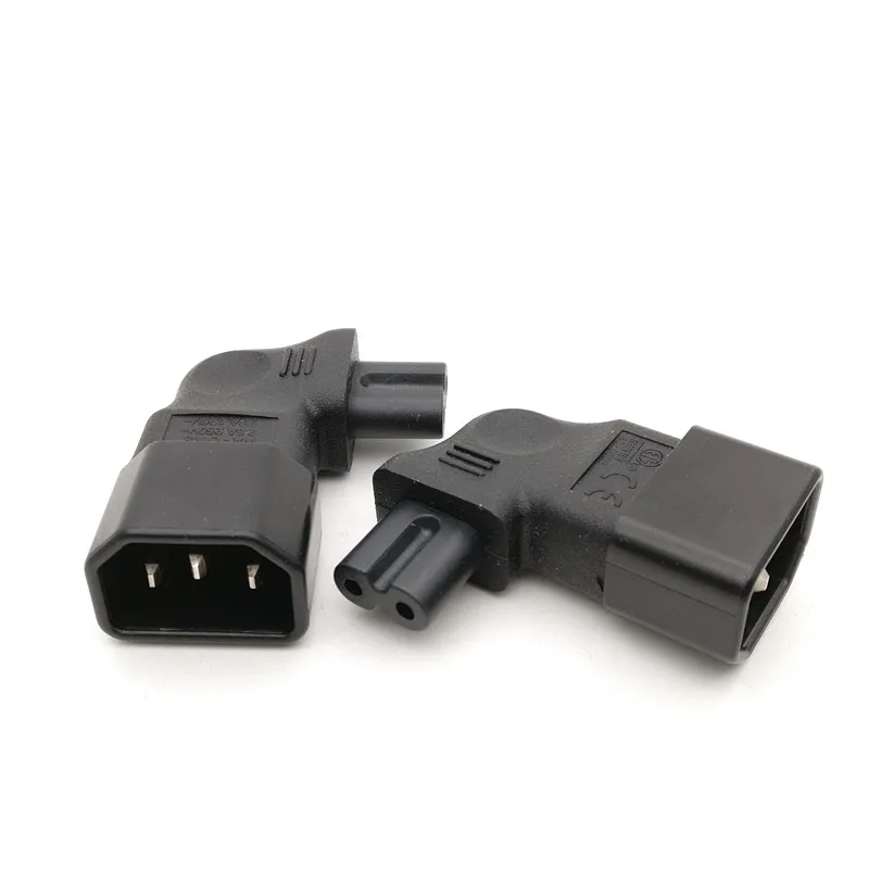 IEC 320 C14 к C7 адаптер с прямым углом штепсельной вилки 3pin папа 2pin гнездовой