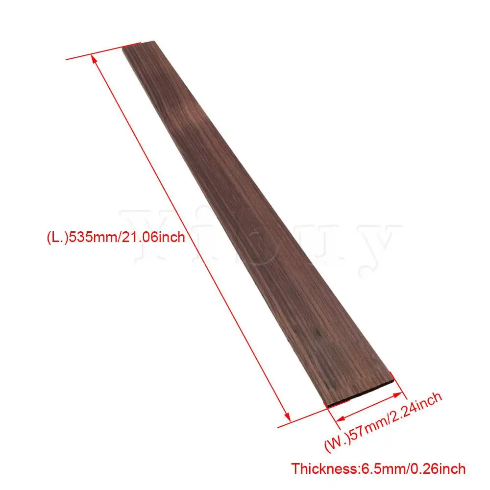 Yibuy, 53,5x5,7x0,7 см, черный, красный, палисандр, аксессуары, сделай сам, для изготовления гитары, гриф, 24 лада для 648 мм струн