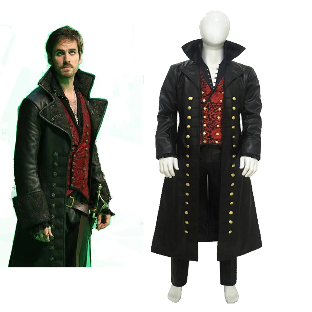 Один раз Killian Jones Капитан Крюк Косплей Костюм Пиратский крюк наряд косплей Хэллоуин на заказ любой