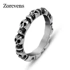 Zorcins свадебные кольца из нержавеющей стали с круглым черепом серебряного цвета в стиле панк ретро новые ювелирные изделия для мужчин и женщин