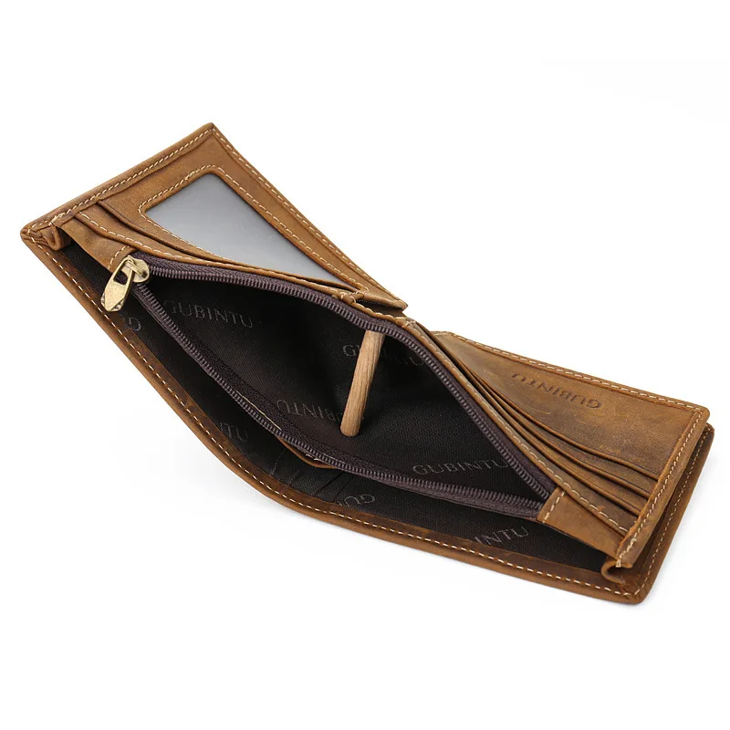 Классические мужские кошельки из натуральной воловьей кожи Crazy Horse деловой