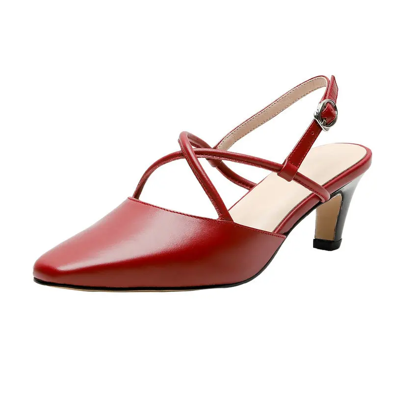 Женские сандалии ESVEVA из коровьей кожи и искусственной на тонком высоком каблуке