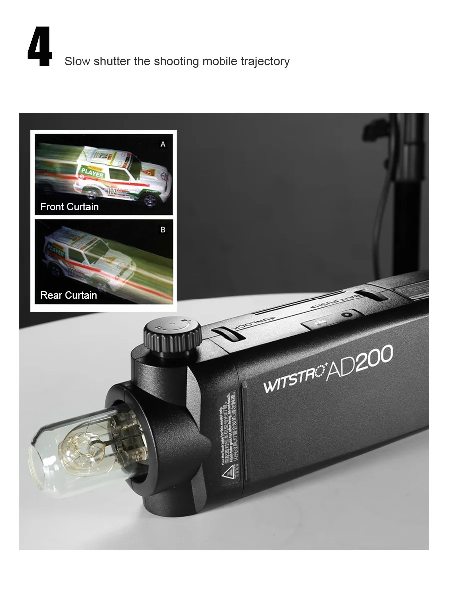 Godox AD200 200Ws 2,4G ttl со стробоскопической вспышкой 1/8000 HSS Беспроводная импульсного иои непрерывного света с EC200 1,85 м удаленно удлинитель для головок головка вспышки