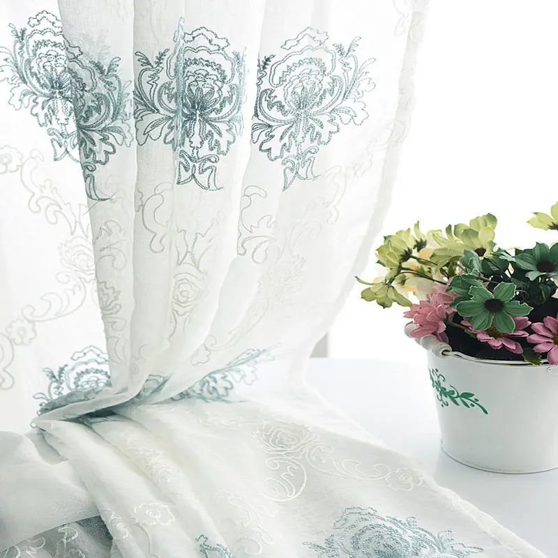 Европейский хлопковый вышитый фон для гостиной столовой спальни|embroidery curtain|curtains