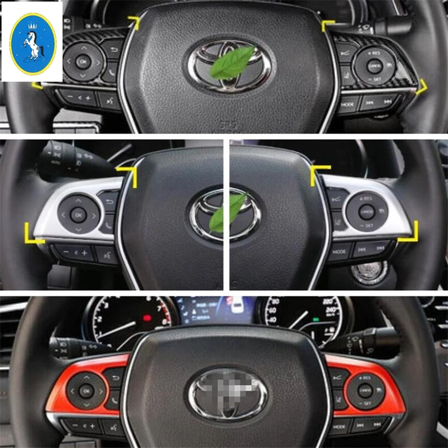 

Car Accessories Steering Wheel Decoration Frame Cover Trim Fit For Toyota Avalon 2019 - 2023 Red / Matte / Carbon Fiber ABS