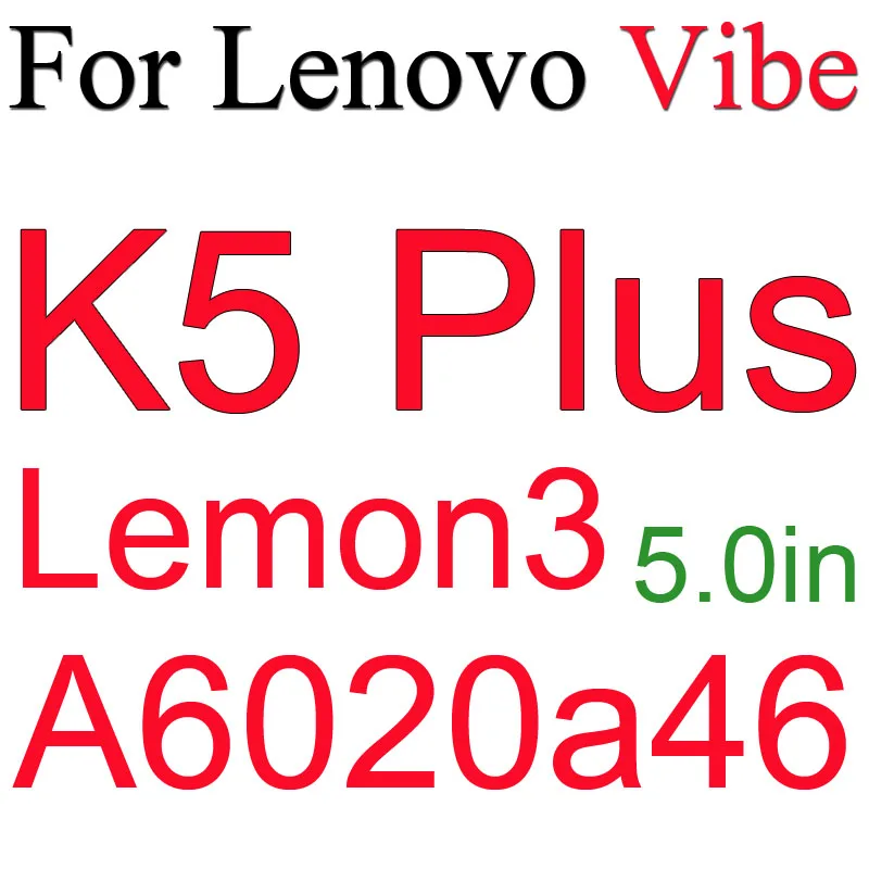 С уровнем твердости 9H закаленное Стекло Экран Защитная пленка для lenovo Vibe C Z90 C2 S90 K3 K4 K5 плюс K6 Мощность Примечание A6010 P70 A2010 A5000 P2 чехол - Цвет: K5Plus