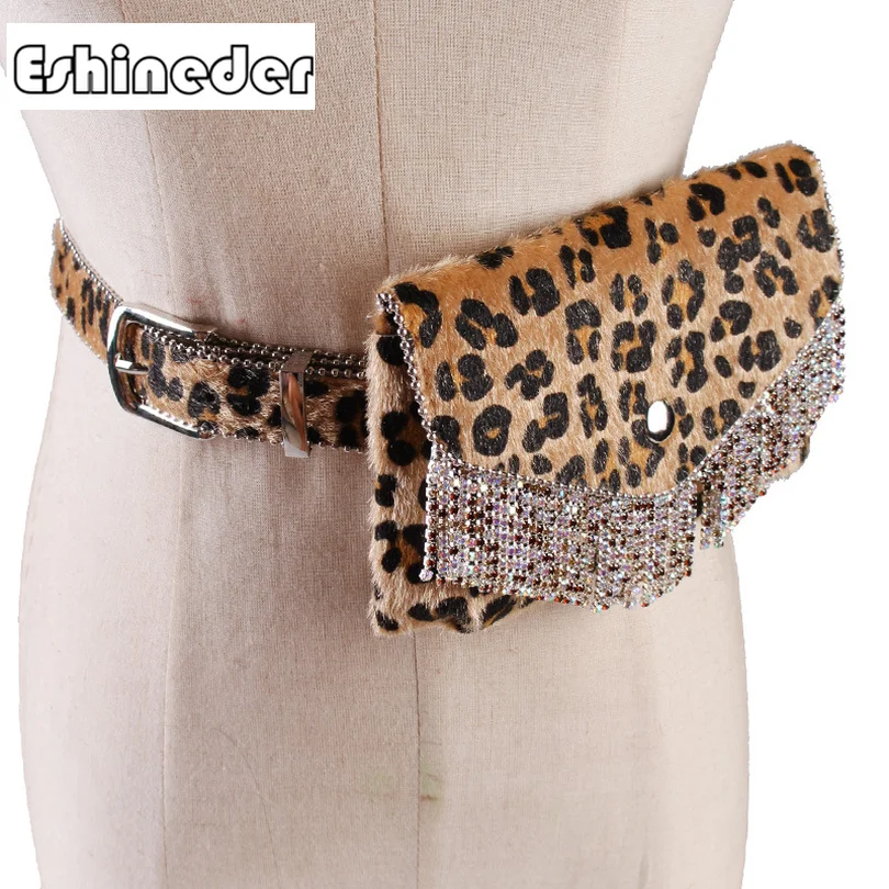 ESHINEDER Leopard Путешествия талии мешок Ремни кошельки для денег Для женщин ремень