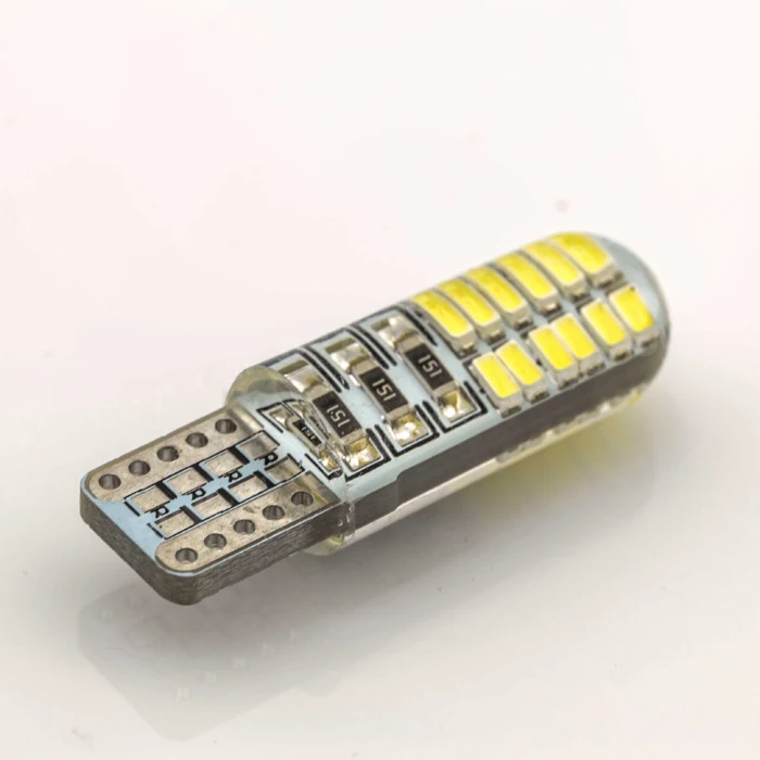 Абсолютно новый 1 шт. Белый T10 W5W 3014 24-SMD Светодиодный Боковой силикагель вспышка