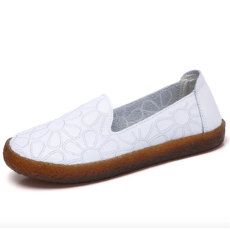 

Women Shoes 2019 fashion Soft PU Leather Flowers Women Flats Shoes Spring Autumn Breathable Non-slip Casual Women Shoes