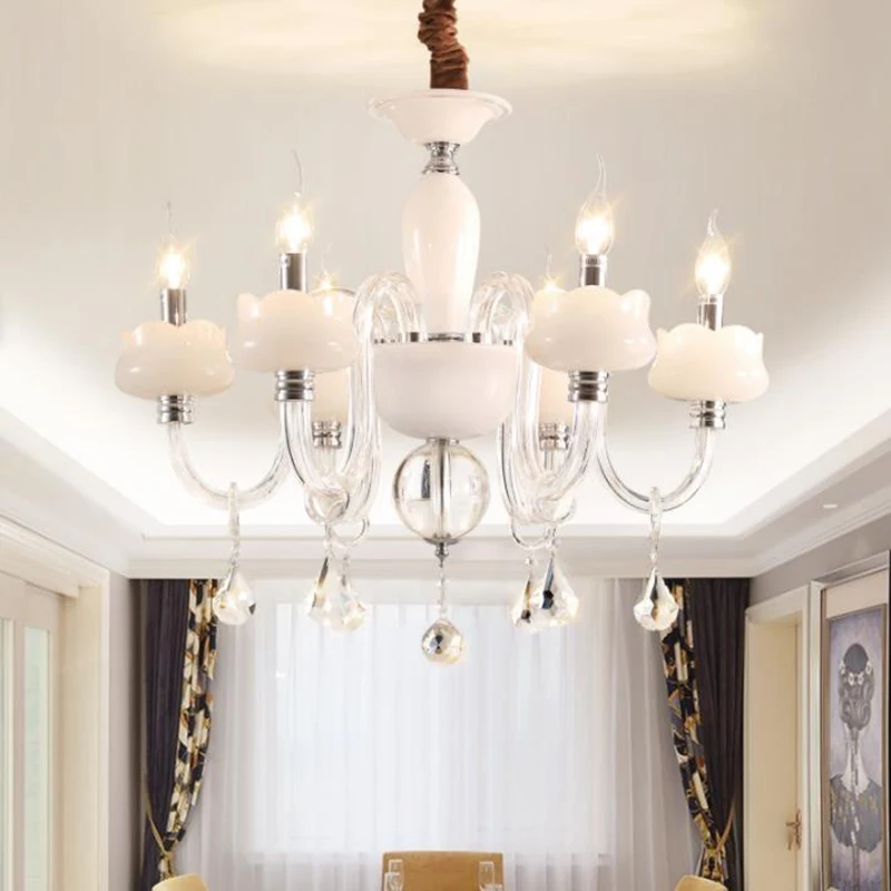 European style LED glass Chandelier lights modern crystal candle living room dinning home lighting fixture | Лампы и освещение