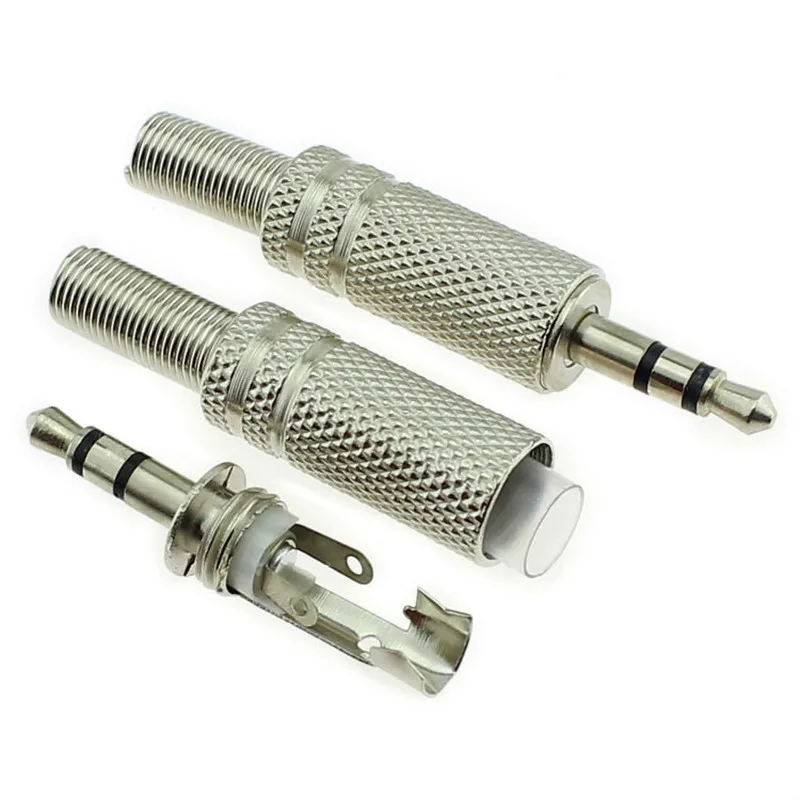 

100pcs High Quality Jack 3.5 Mm Audio Plug Connector Metal 3.5 Plug Stereo Headphones Plug (double Channel)